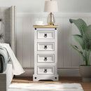 vidaXL Éjjeli asztal Corona Fehér 35 x 32,5 x 74 cm Tömör fenyőfa