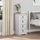 vidaXL Éjjeli asztal Corona Fehér 35 x 32,5 x 74 cm Tömör fenyőfa