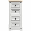 vidaXL Éjjeli asztal Corona Fehér 35 x 32,5 x 74 cm Tömör fenyőfa