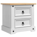 vidaXL Éjjeli asztal Corona Fehér 53 x 39 x 47 cm Tömör fenyőfa