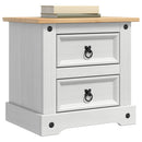vidaXL Éjjeli asztal Corona Fehér 53 x 39 x 47 cm Tömör fenyőfa