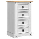 vidaXL Éjjeli asztal Corona Fehér 53 x 39 x 84 cm Tömör fenyőfa