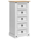vidaXL Éjjeli asztal Corona Fehér 53 x 39 x 103 cm Tömör fenyőfa