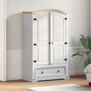 vidaXL Ruhásszekrény Corona Fehér 101 x 52 x 170 cm Tömör fenyőfa