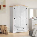 vidaXL Ruhásszekrény Corona Fehér 101 x 52 x 170 cm Tömör fenyőfa