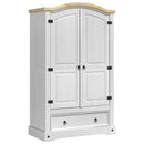 vidaXL Ruhásszekrény Corona Fehér 101 x 52 x 170 cm Tömör fenyőfa