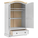 vidaXL Ruhásszekrény Corona Fehér 101 x 52 x 170 cm Tömör fenyőfa