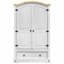 vidaXL Ruhásszekrény Corona Fehér 101 x 52 x 170 cm Tömör fenyőfa