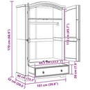 vidaXL Ruhásszekrény Corona Fehér 101 x 52 x 170 cm Tömör fenyőfa