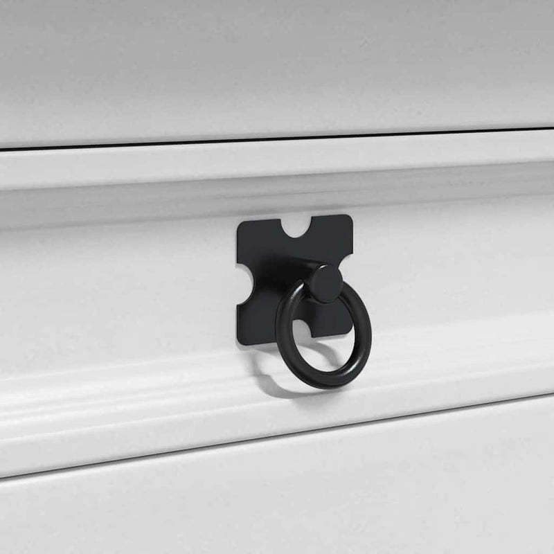 vidaXL Végasztal fiókkal tárolóval Fehér 50 x 50 x 50 cm Tömör fenyőfa