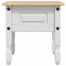 vidaXL Végasztal fiókkal tárolóval Fehér 50 x 50 x 50 cm Tömör fenyőfa