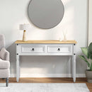 vidaXL Végasztal fiókkal Corona Fehér 115 x 46 x 73 cm Tömör fenyőfa