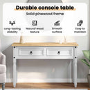 vidaXL Végasztal fiókkal Corona Fehér 115 x 46 x 73 cm Tömör fenyőfa