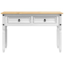 vidaXL Végasztal fiókkal Corona Fehér 115 x 46 x 73 cm Tömör fenyőfa