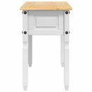 vidaXL Végasztal fiókkal Corona Fehér 115 x 46 x 73 cm Tömör fenyőfa