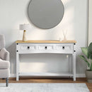 vidaXL Végasztal fiókkal Corona Fehér 114 x 34,5 x 73 cm Tömör fenyőfa