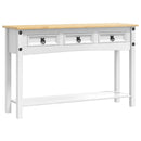 vidaXL Végasztal fiókkal Corona Fehér 114 x 34,5 x 73 cm Tömör fenyőfa