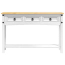 vidaXL Végasztal fiókkal Corona Fehér 114 x 34,5 x 73 cm Tömör fenyőfa