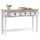 vidaXL Végasztal fiókkal Corona Fehér 114 x 34,5 x 73 cm Tömör fenyőfa