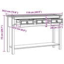 vidaXL Végasztal fiókkal Corona Fehér 114 x 34,5 x 73 cm Tömör fenyőfa