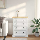 vidaXL Tárolódobozok Corona Fehér 92 x 48 x 114 cm Tömör fenyőfa