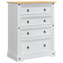 vidaXL Tárolódobozok Corona Fehér 92 x 48 x 114 cm Tömör fenyőfa