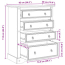 vidaXL Tárolódobozok Corona Fehér 92 x 48 x 114 cm Tömör fenyőfa