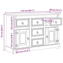 vidaXL Tárolódobozok Corona Fehér 112 x 40 x 75 cm Tömör fenyőfa