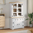 vidaXL Széf fiókkal Corona Fehér 100 x 48,5 x 179 cm Tömör fenyőfa