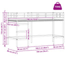 vidaXL Gyerekek Loft Ágykerete Fekete 74,5 x 190 cm Acél