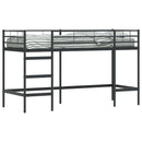 vidaXL Gyerekek Loft Ágykerete Fekete 90 x 190 cm Acél
