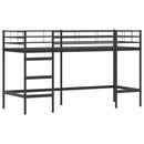 vidaXL Gyerekek Loft Ágykerete Fekete 90 x 190 cm Acél