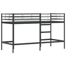 vidaXL Gyerekek Loft Ágykerete Fekete 90 x 190 cm Acél