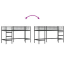 vidaXL Gyerekek Loft Ágykerete Fekete 90 x 190 cm Acél