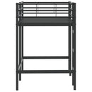 vidaXL Gyerekek Loft Ágykerete Fekete 90 x 190 cm Acél