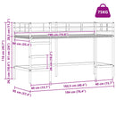 vidaXL Gyerekek Loft Ágykerete Fekete 90 x 190 cm Acél