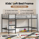 vidaXL Gyerekek Loft Ágykerete Egyszínű Fekete 90 x 200 cm Acél