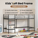 vidaXL Gyerekek Loft Ágykerete Egyszínű Fekete 100 x 190 cm Acél