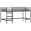 vidaXL Gyerekek Loft Ágykerete Fekete 107 x 200 cm Acél