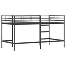 vidaXL Gyerekek Loft Ágykerete Fekete 107 x 200 cm Acél