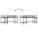 vidaXL Gyerekek Loft Ágykerete Fekete 107 x 200 cm Acél