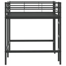 vidaXL Gyerekek Loft Ágykerete Fekete 107 x 200 cm Acél
