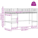 vidaXL Gyerekek Loft Ágykerete Fekete 107 x 200 cm Acél