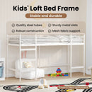 vidaXL Gyerekek Loft Ágykerete Egyszínű Fehér 75 x 190 cm Acél