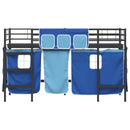 vidaXL Gyerek Loft Ágykeret Függönyökkel Fekete és Kék 75 x 190 cm