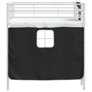 vidaXL Gyerek Loft Ágykeret Függönyökkel Fehér és fekete 90 x 200 cm