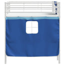 vidaXL Gyerek Loft Ágykeret Függönyökkel Fehér és kék 107 x 203 cm