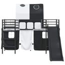 vidaXL Gyerekek Loft Ágykerete Egyszínű Fekete 75 x 190 cm Fém