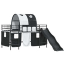 vidaXL Gyerekek Loft Ágykerete Fekete 80 x 200 cm Fém