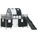 vidaXL Gyerekek Loft Ágykerete Fekete 100 x 200 cm Fém
